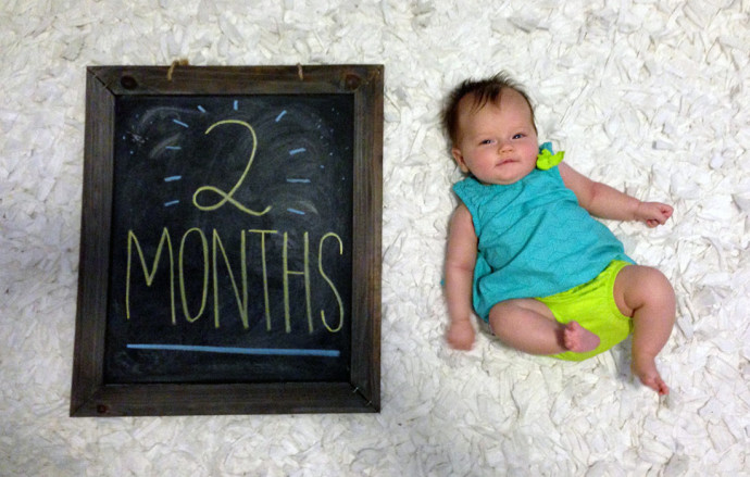 Hannah at two months
