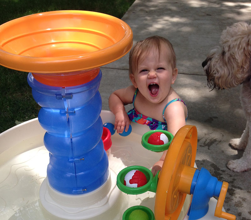 She loves her water table