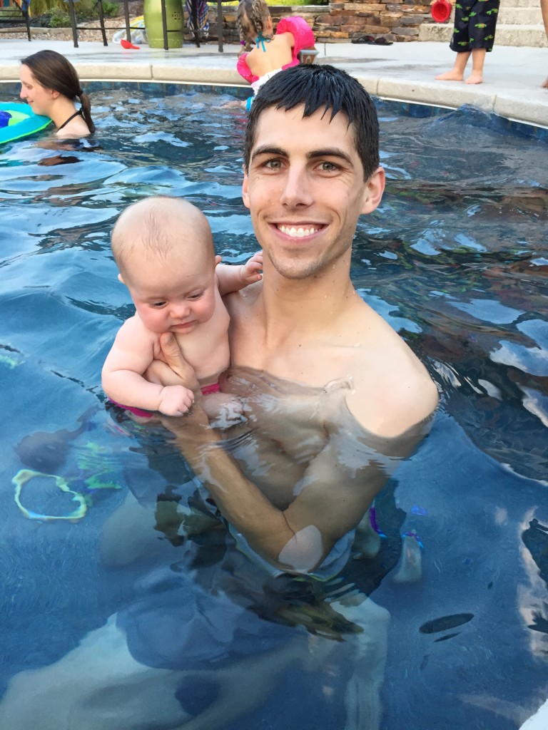 Campbell's first swim